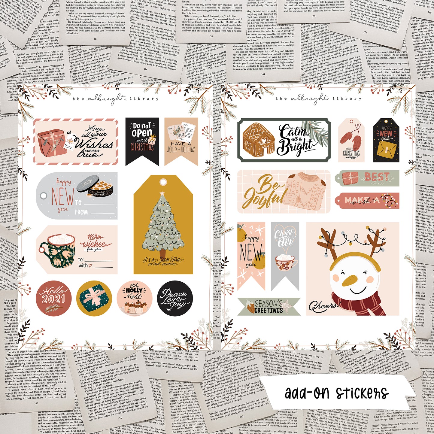 Christmas Is Coming Tag Sticker Sheets - The Albright Library
