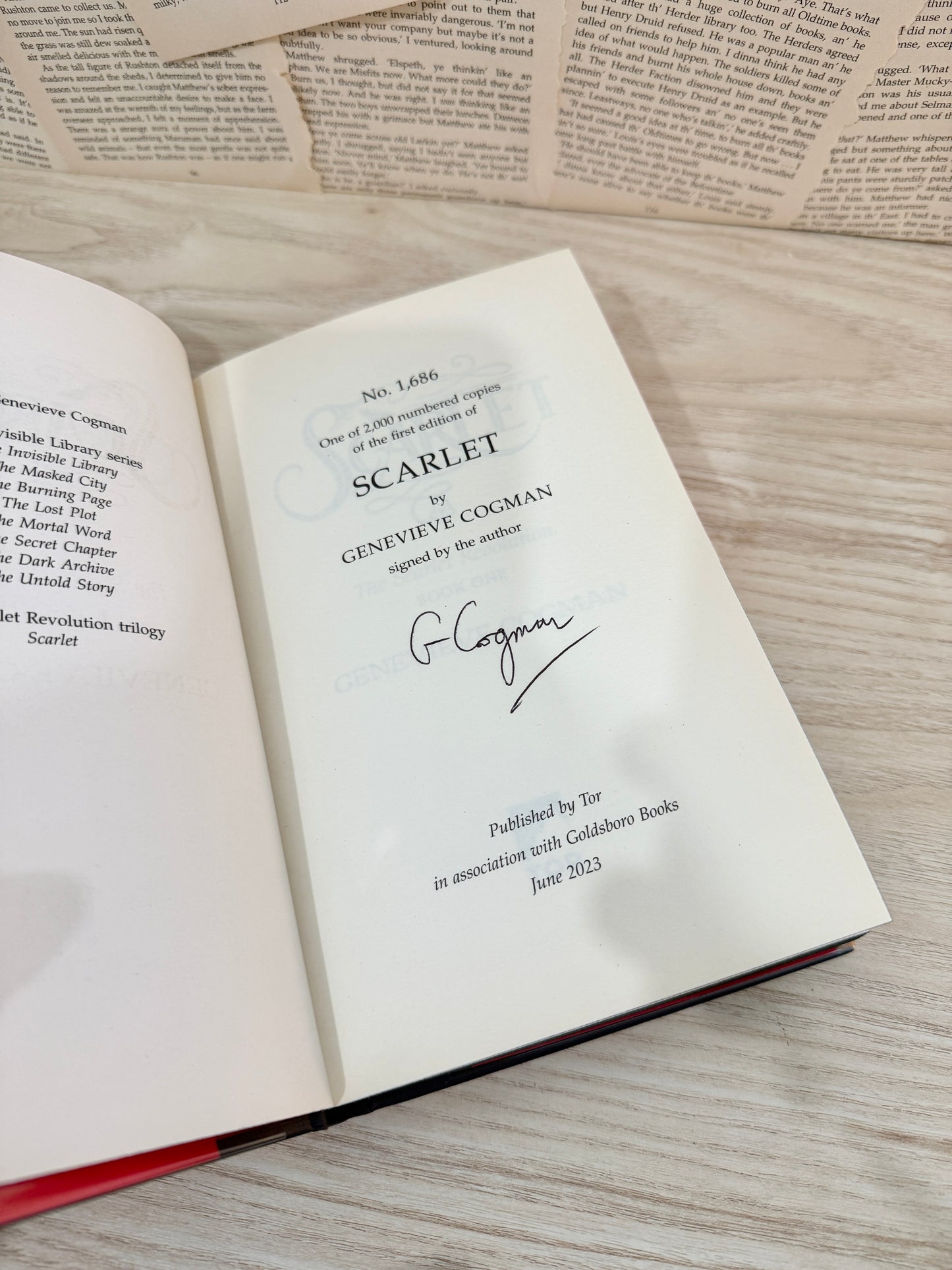 Scarlet By Genevieve Cogman SIGNED HARDBACK (NEW)