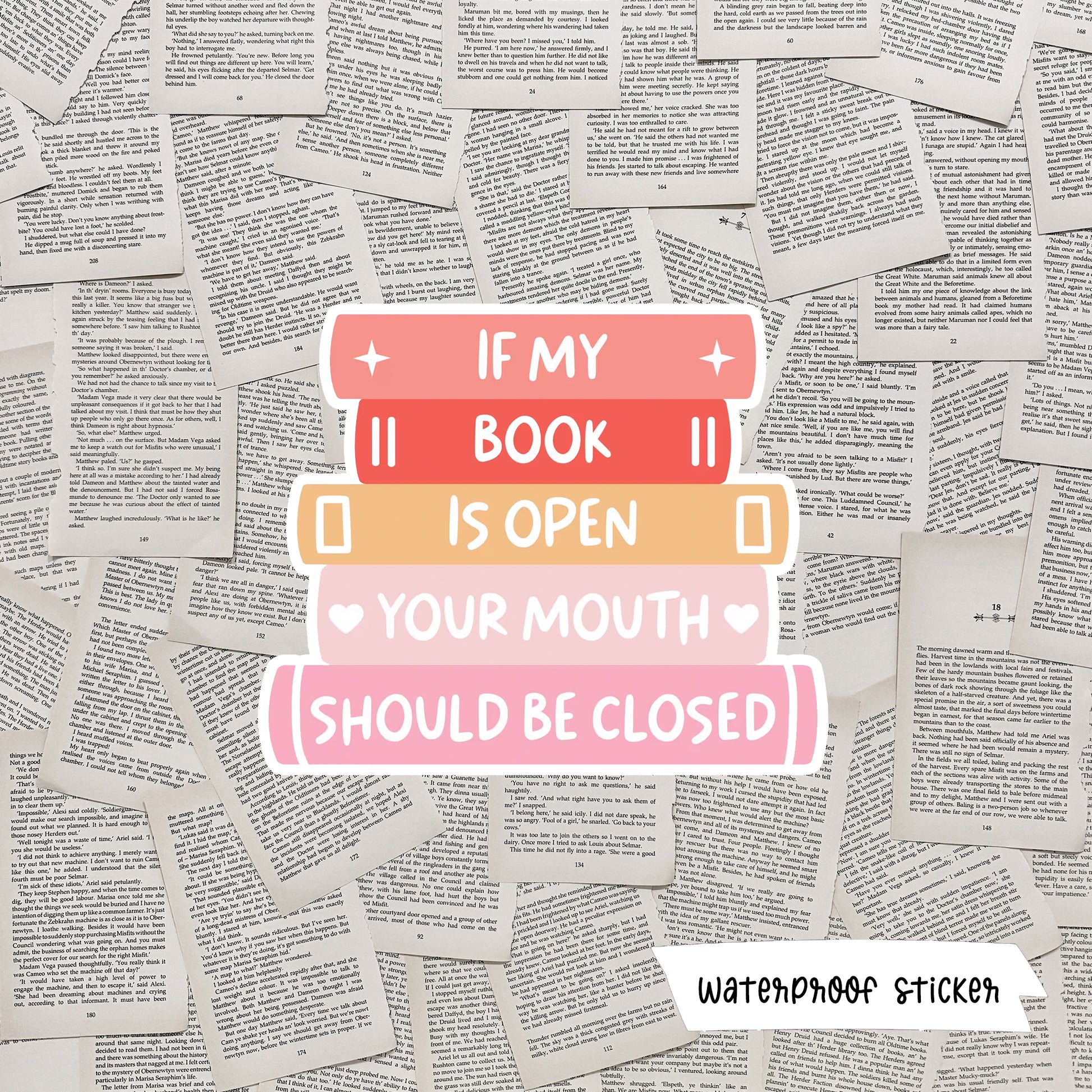 If My Book Is Open Waterproof Sticker - The Albright Library
