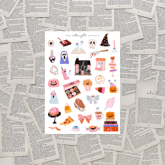 Spooky Nights Sticker Sheet - The Albright Library