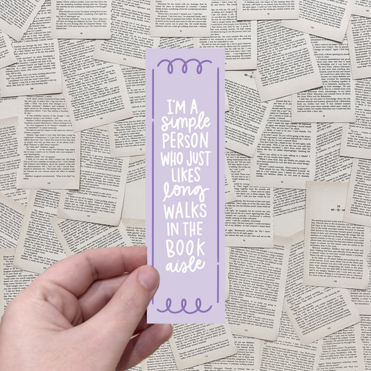 Long Walks In The Book Aisle BOOKMARK