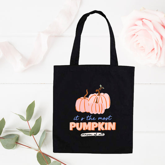 It's The Most Pumpkin Season Of All Embroidered Cotton Tote Bag