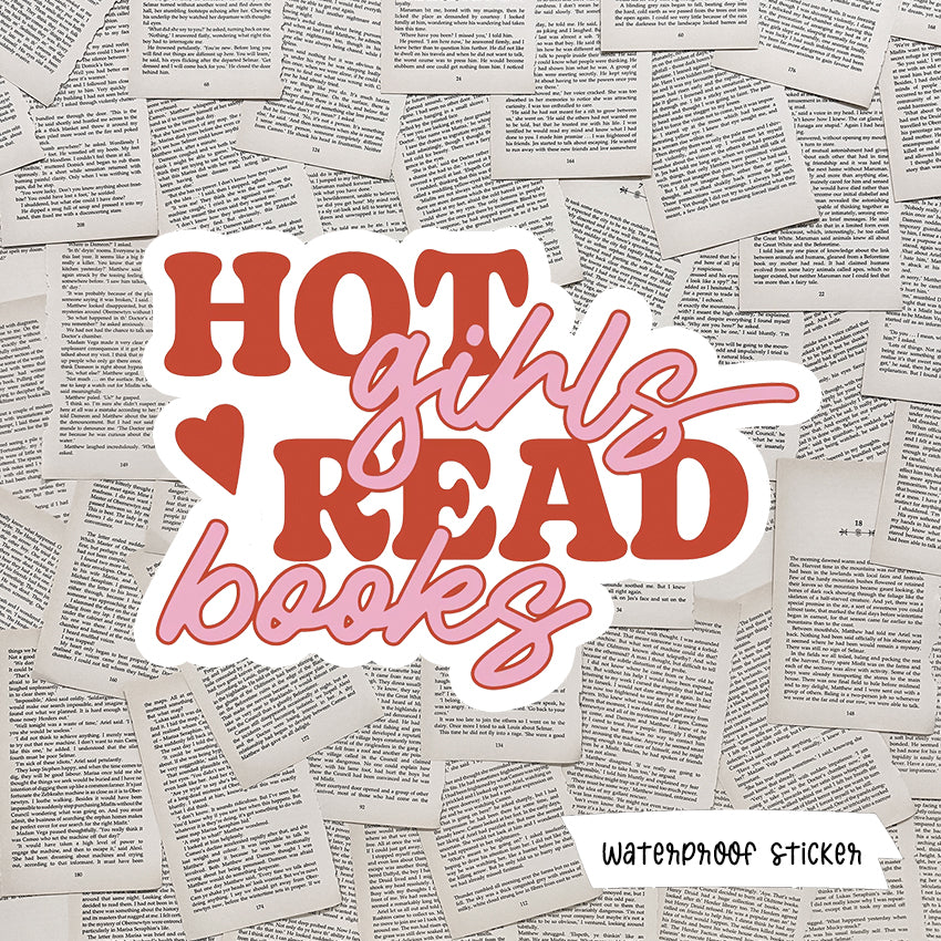 Hot Girls Read Books Vinyl Sticker