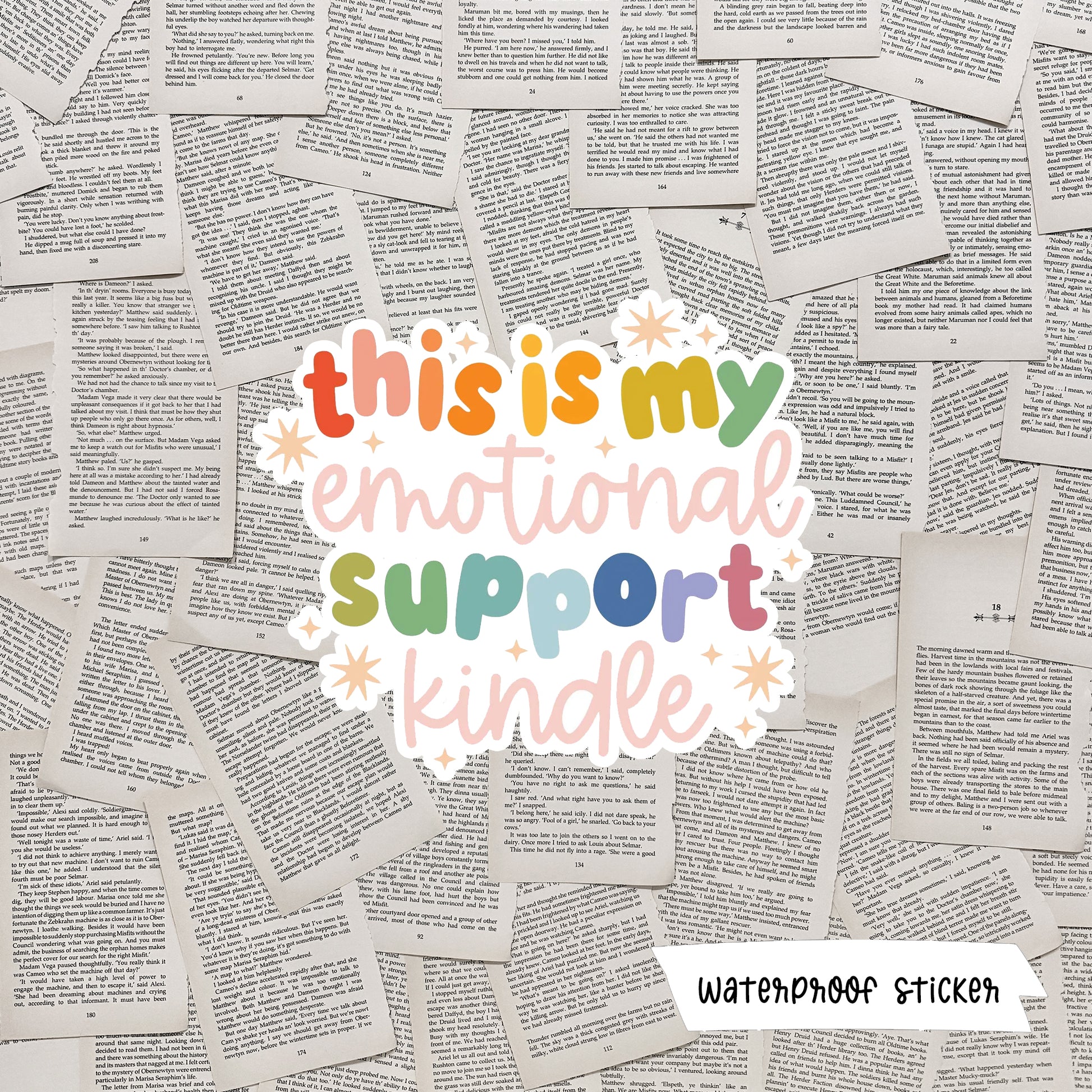 Emotional Support Kindle Waterproof Sticker - The Albright Library