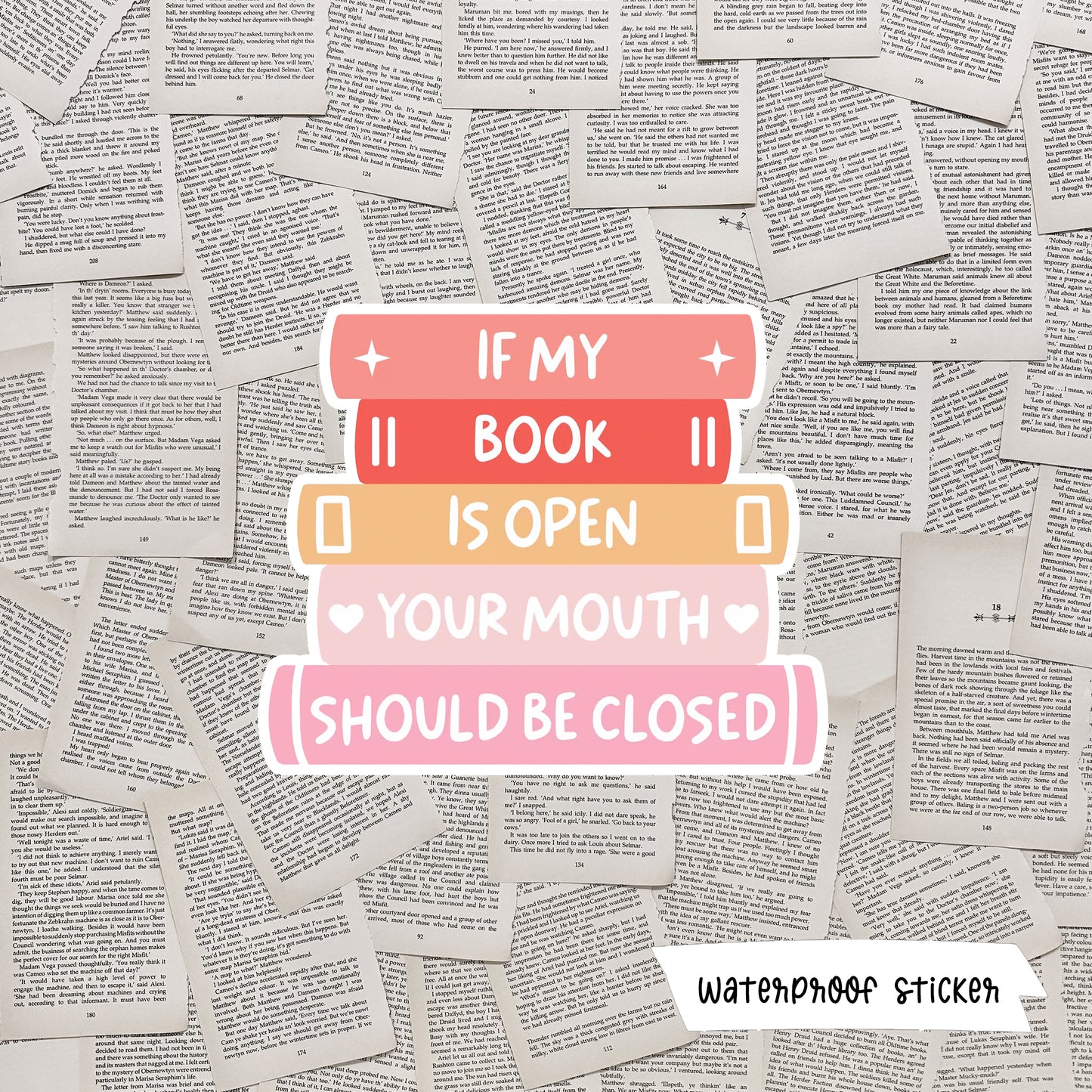 If My Book Is Open Waterproof Sticker - The Albright Library