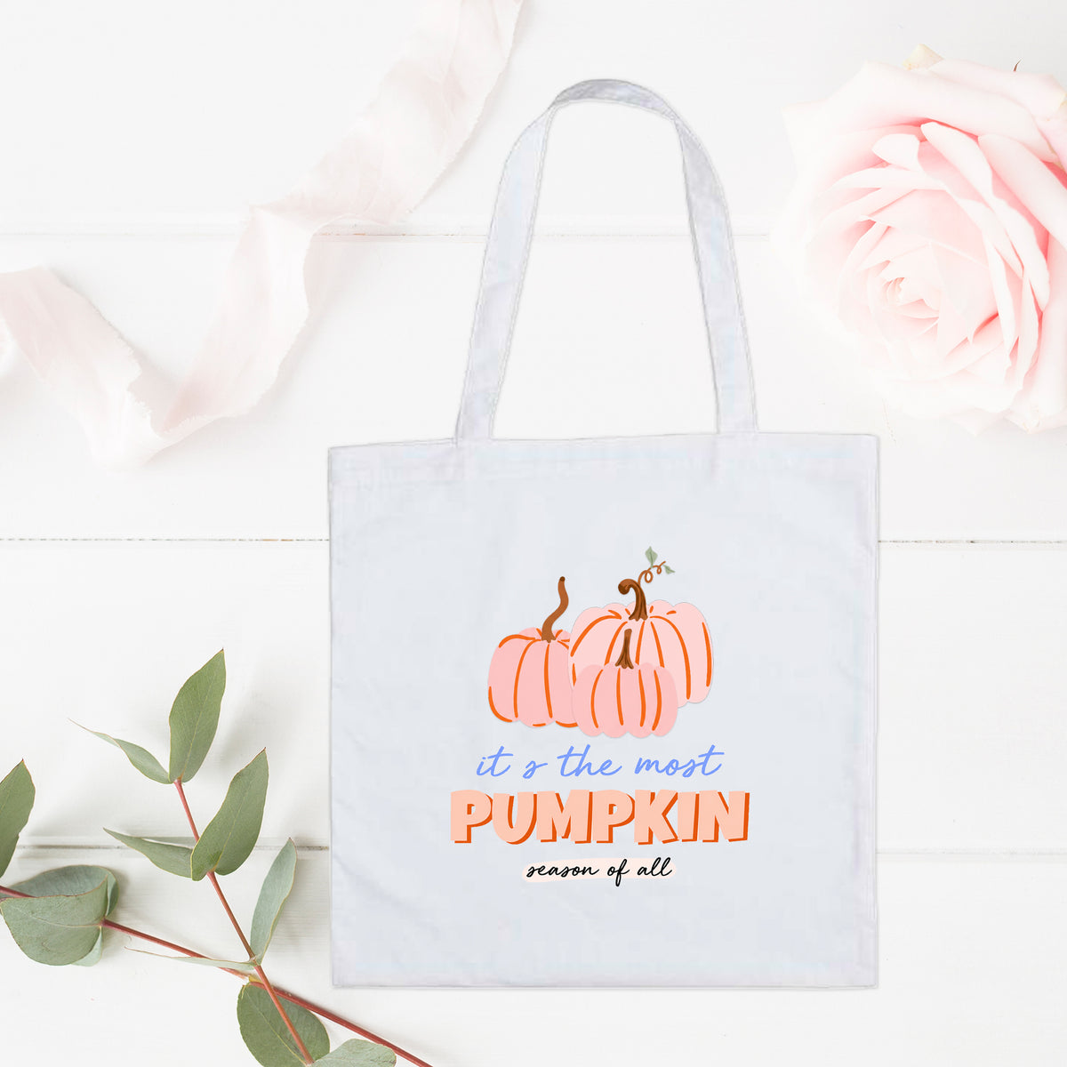 It's The Most Pumpkin Season Of All Embroidered Cotton Tote Bag